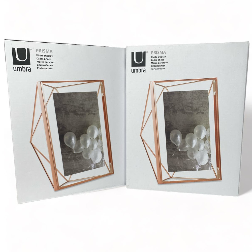 Umbra Prisma Photo Displays - Two Picture Frames, 5 x 7 Rose Gold